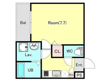 ジーメゾン座間相武台(1K/3階)の間取り写真