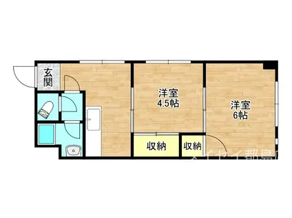 芙蓉園マンション(2DK/3階)の間取り写真