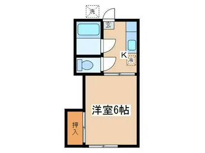 徳間荘(1K/2階)の間取り写真