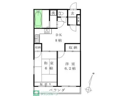 日神パレス拝島第2(2DK/2階)の間取り写真