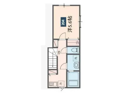 メゾンドエフユリガオカ(1K/2階)の間取り写真