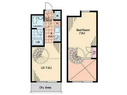 KTテラス(1LDK/1階)の間取り写真