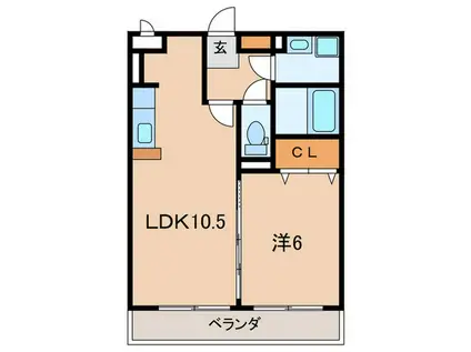 ナイスコートII(1LDK/1階)の間取り写真
