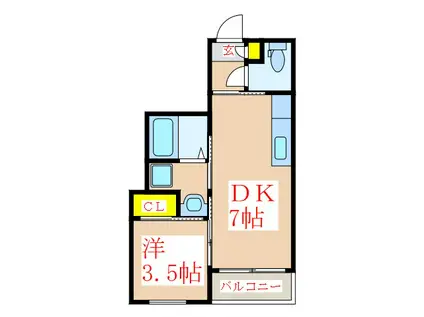 LA ROCHELLE(1DK/4階)の間取り写真