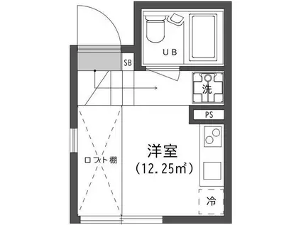 D-BASE王子神谷(ワンルーム/1階)の間取り写真