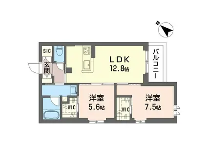 サンベレオ大倉山III(2LDK/3階)の間取り写真