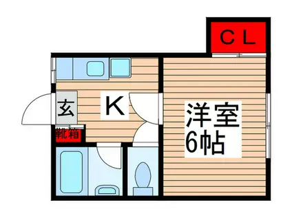 駒木コーポ(1K/2階)の間取り写真