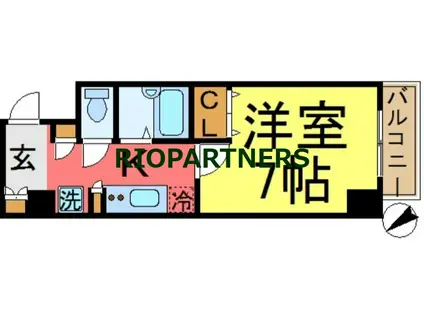 スカイコート新小岩(1K/10階)の間取り写真