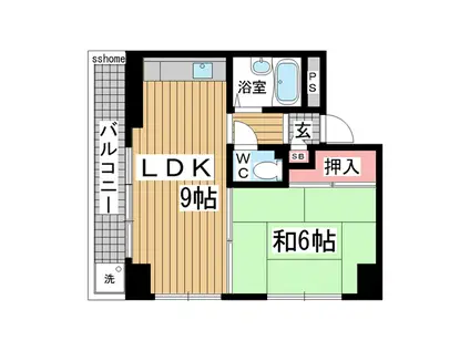 シティライフ六甲道(1LDK/4階)の間取り写真