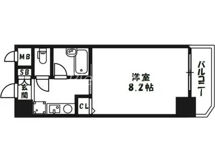 フェスタ天神(1K/5階)の間取り写真