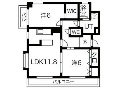 ドリーム神門(2LDK/1階)の間取り写真
