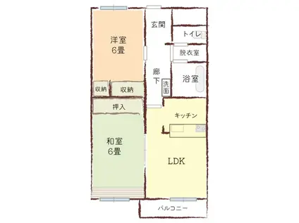 羅館ーらかん-(2LDK/6階)の間取り写真