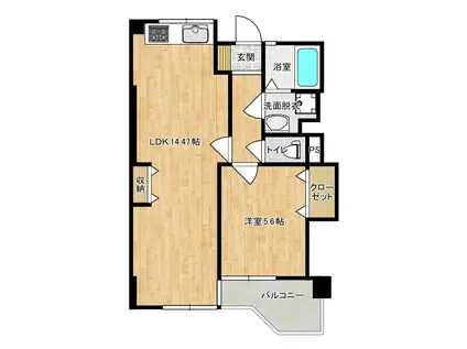 メゾンTAKEUCHI I(1LDK/1階)の間取り写真