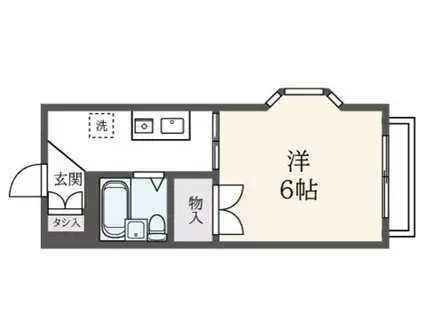 ピエタテール・ゆりが丘(1K/1階)の間取り写真