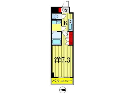 クレヴィスタ亀戸II(1K/10階)の間取り写真