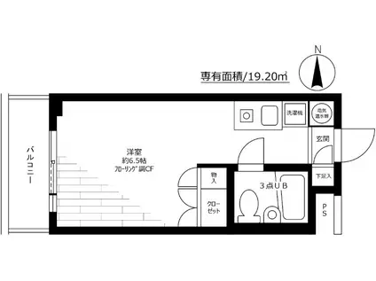 パークノヴァ百人町(ワンルーム/4階)の間取り写真