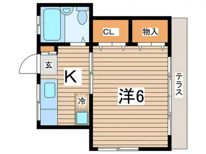 コーポ浦山(1K/1階)の間取り写真