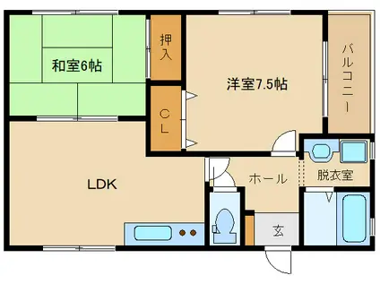 ANNNEX(2LDK/2階)の間取り写真