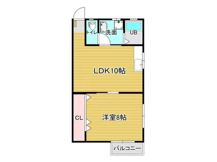 アナナメゾン2(1LDK/2階)の間取り写真