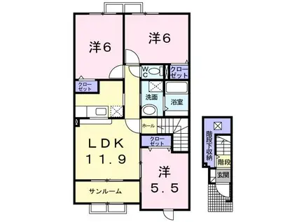 ボヤージュ(3LDK/2階)の間取り写真