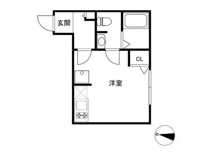 アンジェ蒲田(ワンルーム/2階)の間取り写真