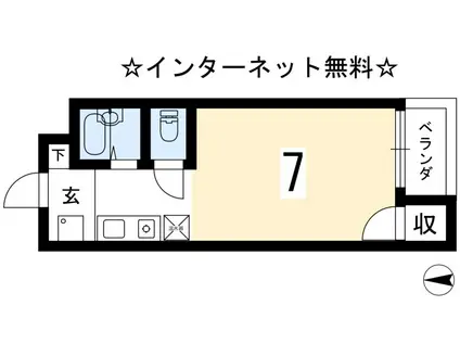 アドニス(1K/3階)の間取り写真