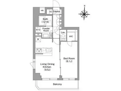 BPRレジデンス大島(1LDK/5階)の間取り写真