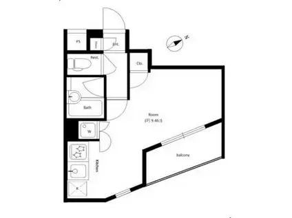 パレホームズ高井戸II(1K/2階)の間取り写真