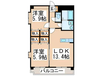 アンジュ光の森(2LDK/2階)の間取り写真