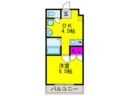 ラベンダーステージ(1DK/5階)の間取り写真