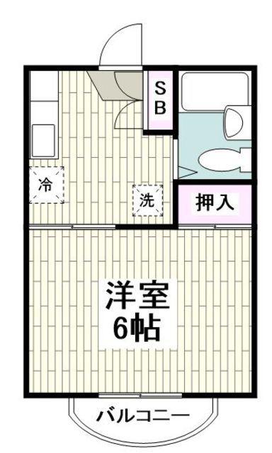 アーバンライフ榊原(1K/1階)の間取り写真
