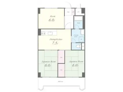 エトワール長岡京(3DK/2階)の間取り写真