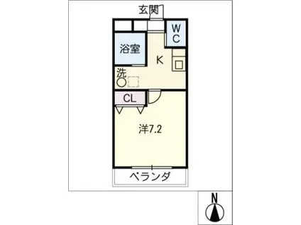 A・CITY野跡(1K/4階)の間取り写真