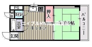 太田ビル(1DK/3階)の間取り写真