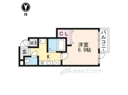 フレンテリーオ(1K/3階)の間取り写真