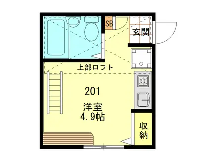 プレシャス北千住A棟(ワンルーム/2階)の間取り写真