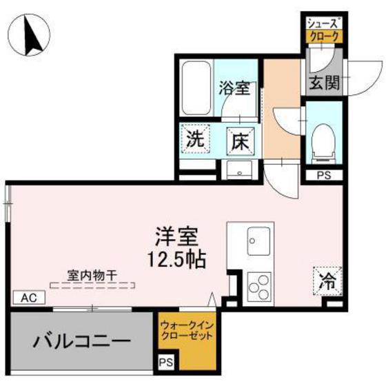 D-GRANDE桃井町(ワンルーム/1階)の間取り写真