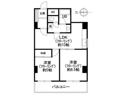コロネード蕨(2LDK/3階)の間取り写真