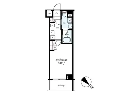 ブライズ蒲田イースト(1K/2階)の間取り写真