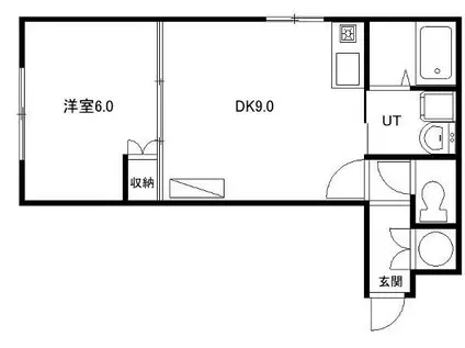 ハイツグリーンサイド水元(1DK/4階)の間取り写真
