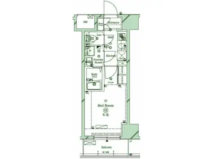 ラフィスタ川崎II(1K/6階)の間取り写真