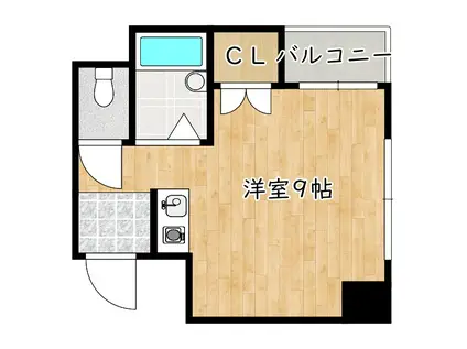 コートAU(ワンルーム/3階)の間取り写真