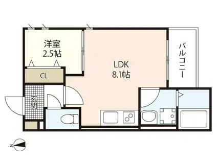 REGALESTーS 五日市中央(1LDK/3階)の間取り写真