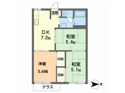 ハイツまほろば(3DK/2階)の間取り写真