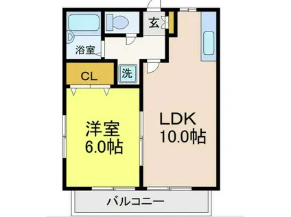 フレール松原(1LDK/2階)の間取り写真