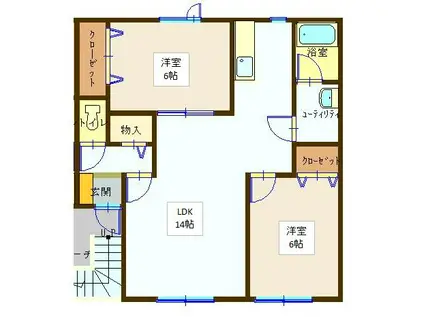 メゾンレユシールII(2LDK/2階)の間取り写真