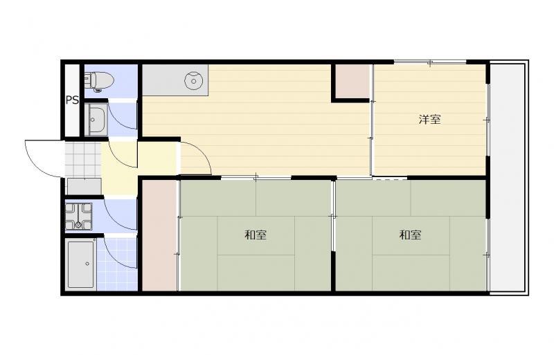 東讃ハイツ(3DK/1階)の間取り写真