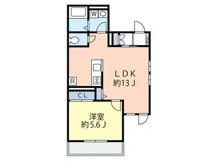 クレアテラス(1LDK/2階)の間取り写真