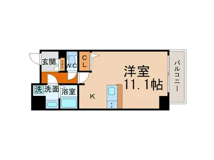 プレサンス鶴舞公園セラヴィ(ワンルーム/13階)の間取り写真