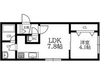 ポルトボヌール櫻(1LDK/1階)の間取り写真